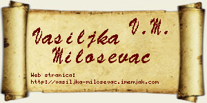 Vasiljka Miloševac vizit kartica